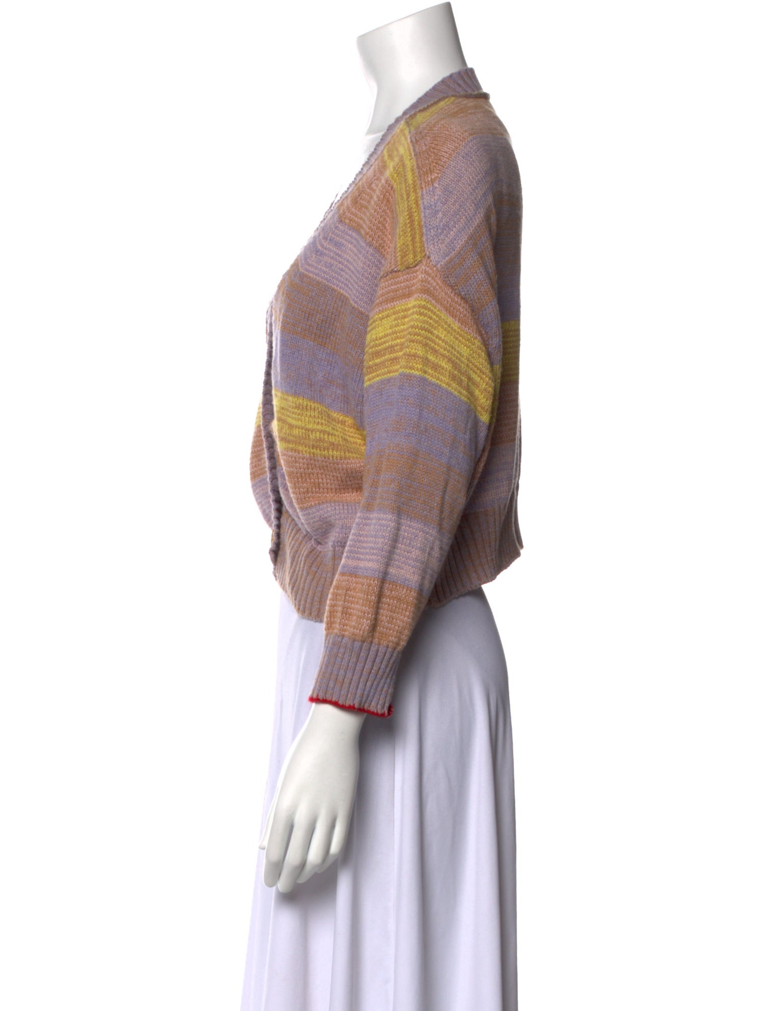 Raquel Allegra Striped V-Neck Sweater