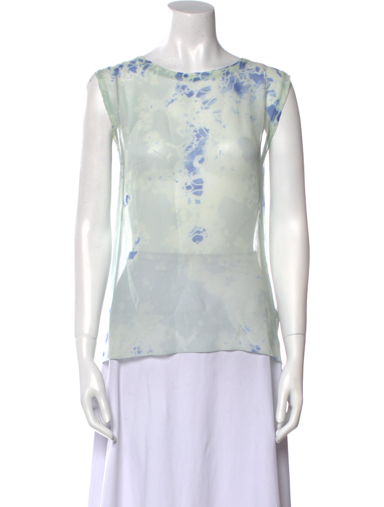 Raquel Allegra Silk Tie-Dye Print Top
