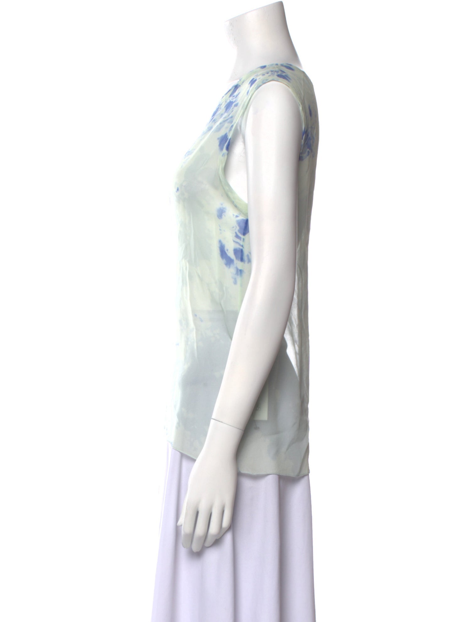 Raquel Allegra Silk Tie-Dye Print Top