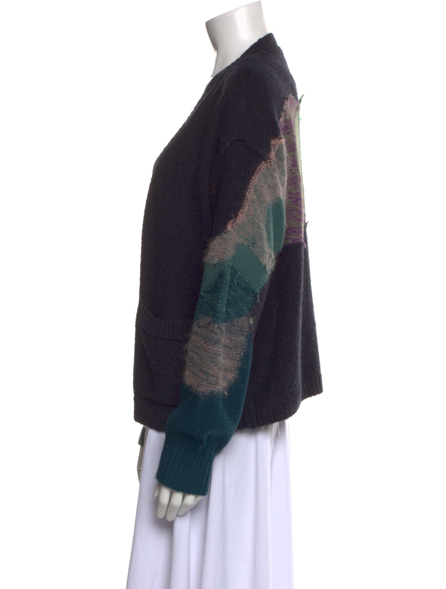 Raquel Allegra Printed V-Neck Sweater