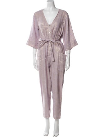 Raquel Allegra Linen V-Neck Jumpsuit