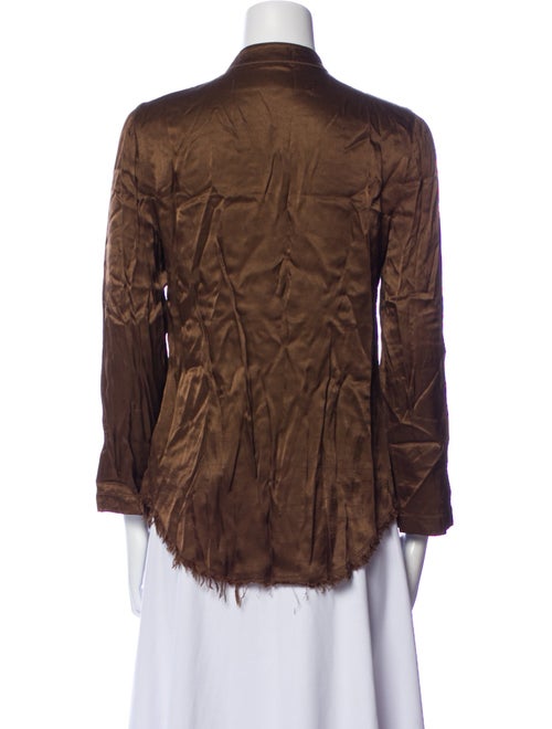 Raquel Allegra Nylon Long Sleeve Button-Up Top