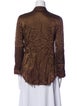 Raquel Allegra Nylon Long Sleeve Button-Up Top