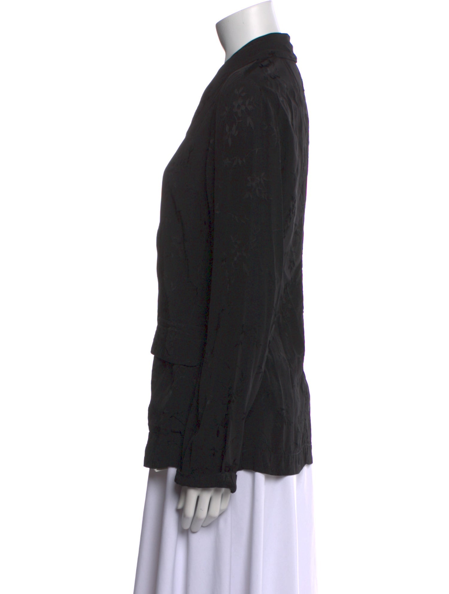 Raquel Allegra V-Neck Long Sleeve Button-Up Top