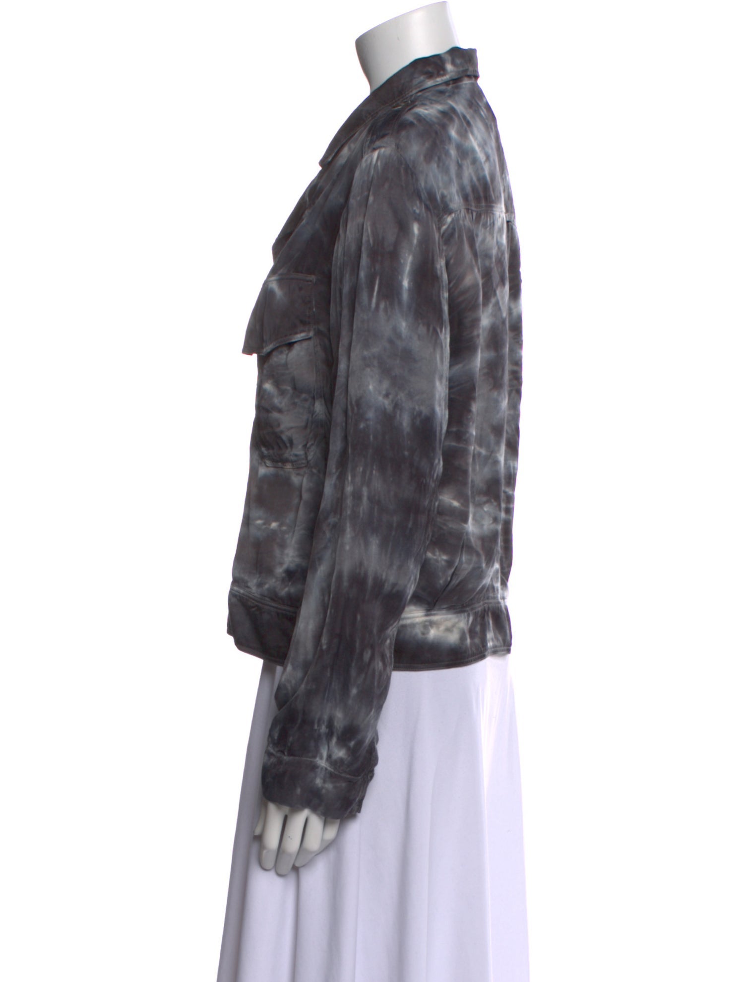 Raquel Allegra Tie-Dye Print Long Sleeve Blouse