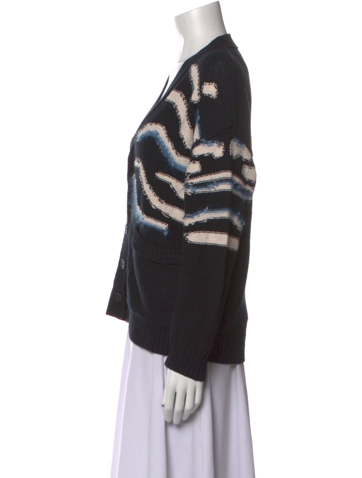 Raquel Allegra Patterned V-Neck Sweater