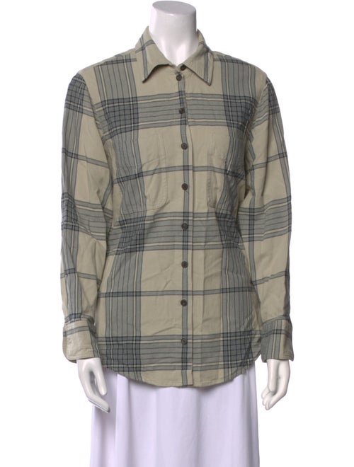 Raquel Allegra Plaid Print Long Sleeve Button-Up Top