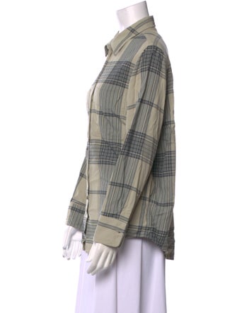 Raquel Allegra Plaid Print Long Sleeve Button-Up Top