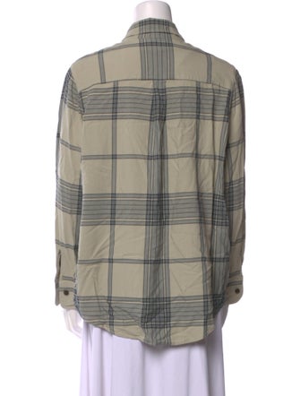 Raquel Allegra Plaid Print Long Sleeve Button-Up Top