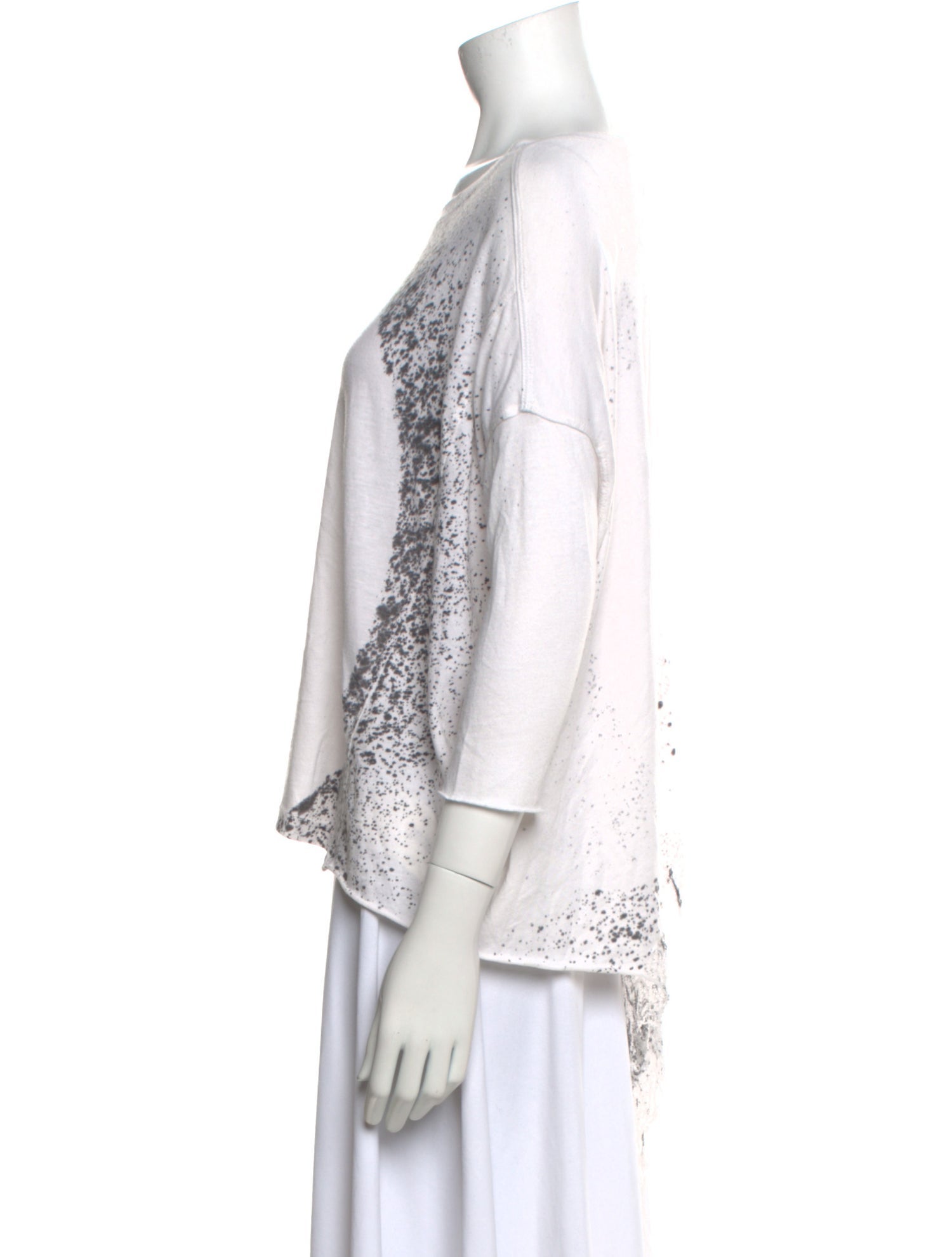 Raquel Allegra Bateau Neckline Three-Quarter Sleeve Top