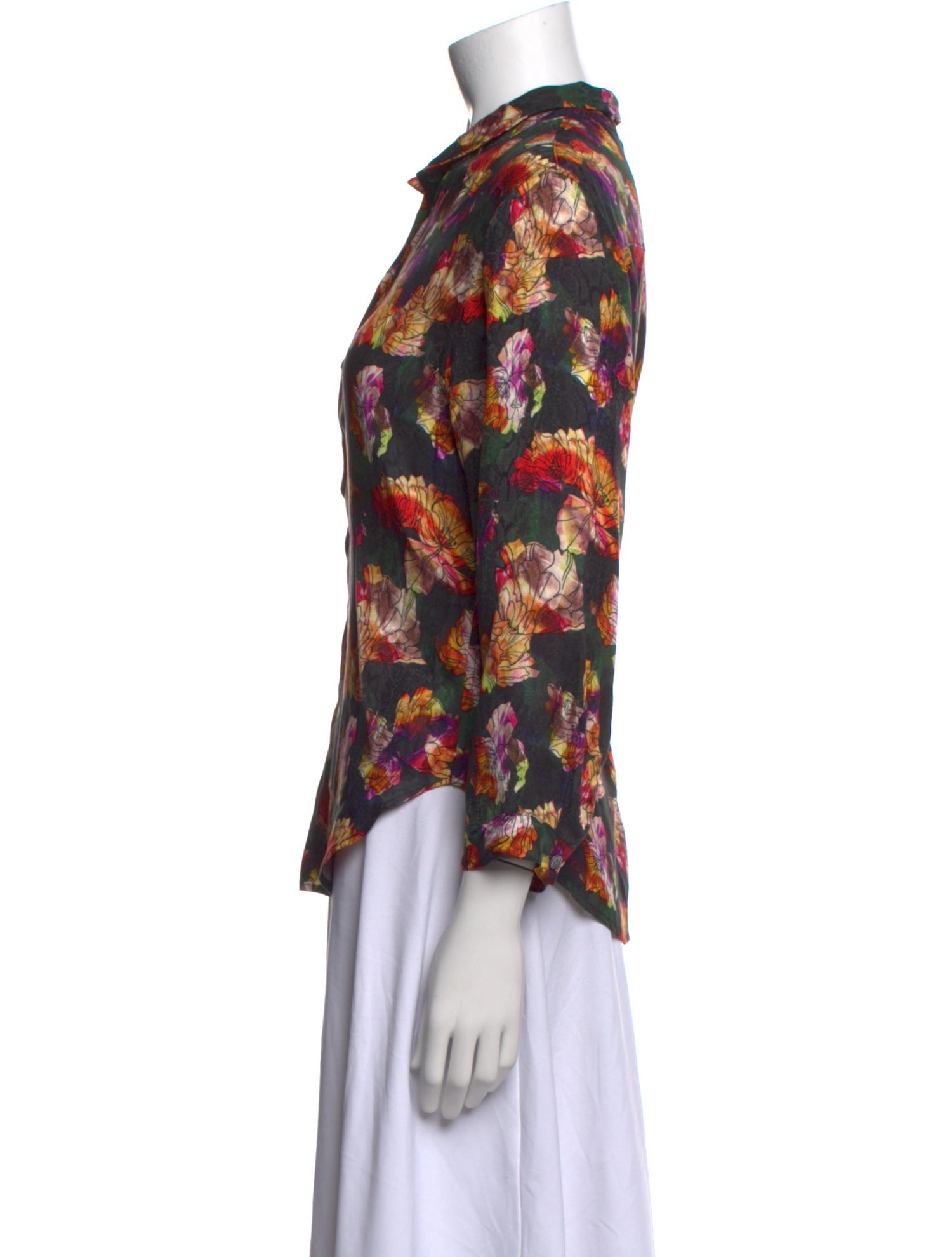 Raquel Allegra Silk Floral Print Blouse