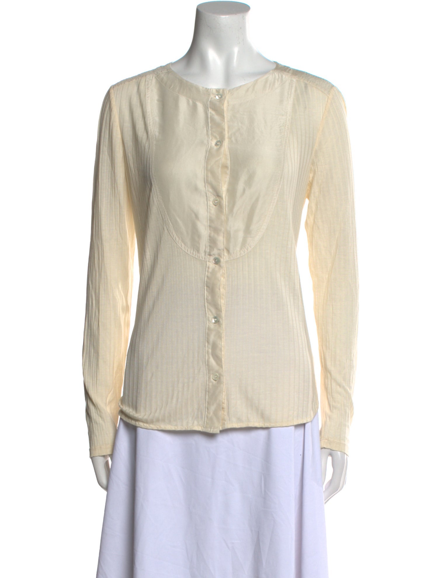 Raquel Allegra Crew Neck Long Sleeve Blouse w/ Tags