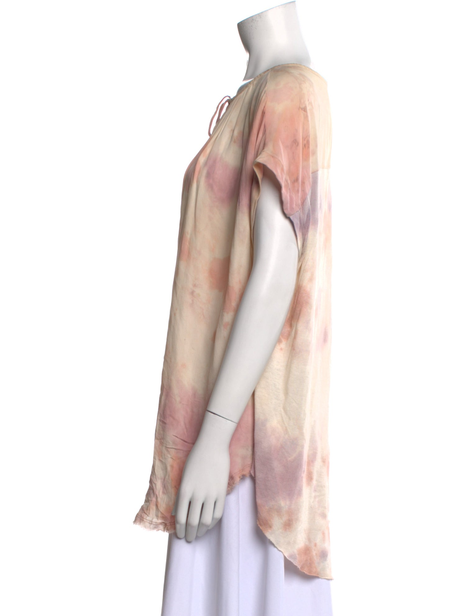 Raquel Allegra Silk Tie-Dye Print Blouse