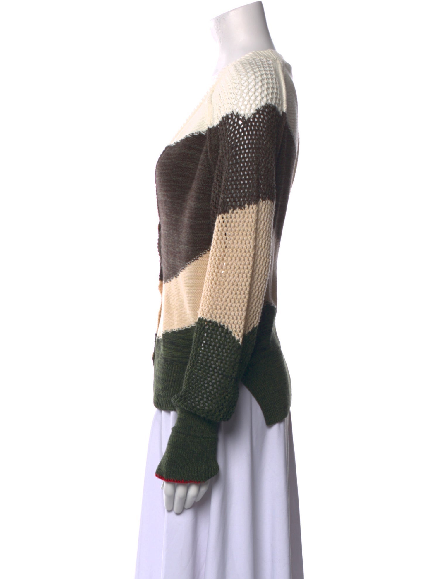 Raquel Allegra Striped V-Neck Sweater