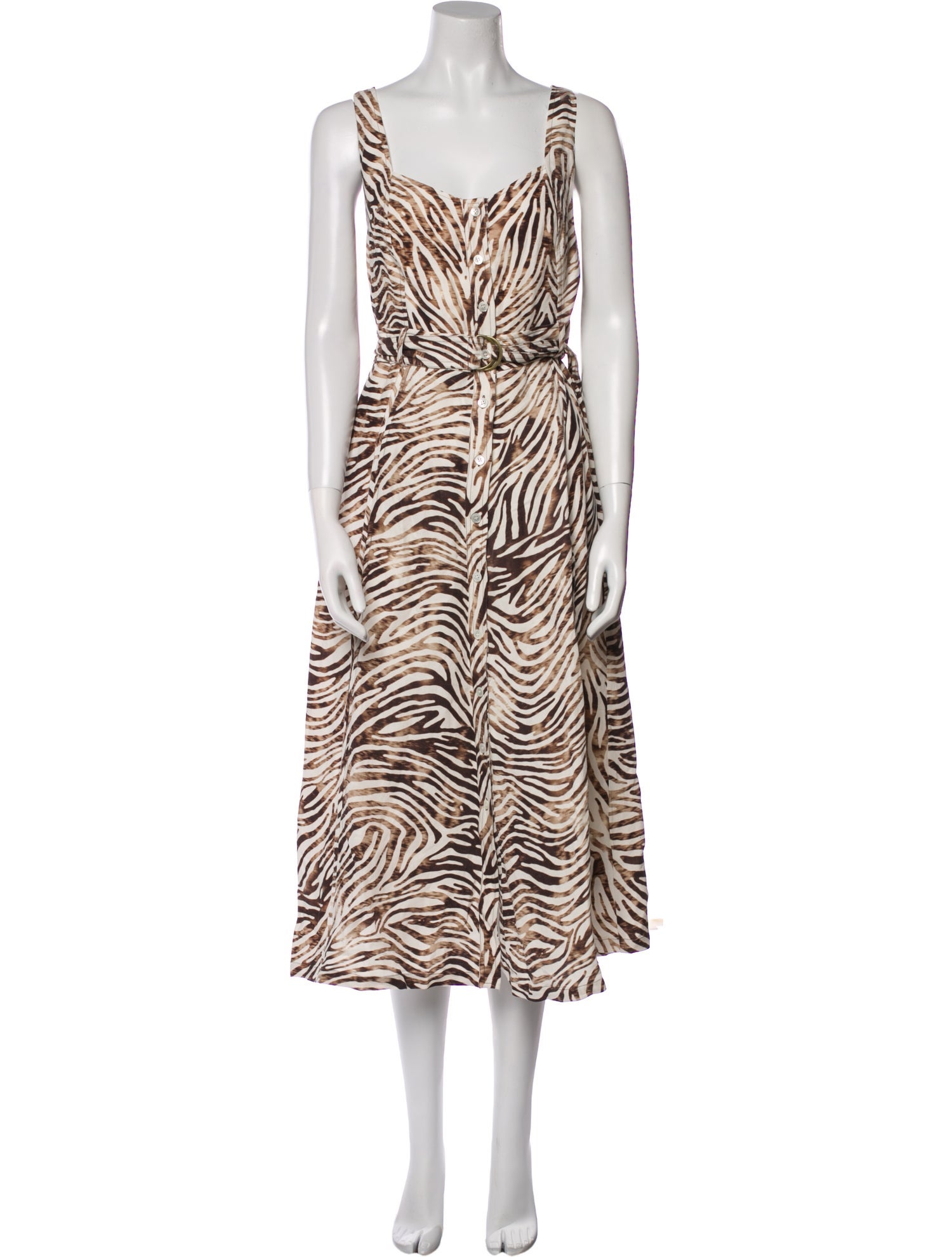 Raquel Allegra Linen Midi Length Dress