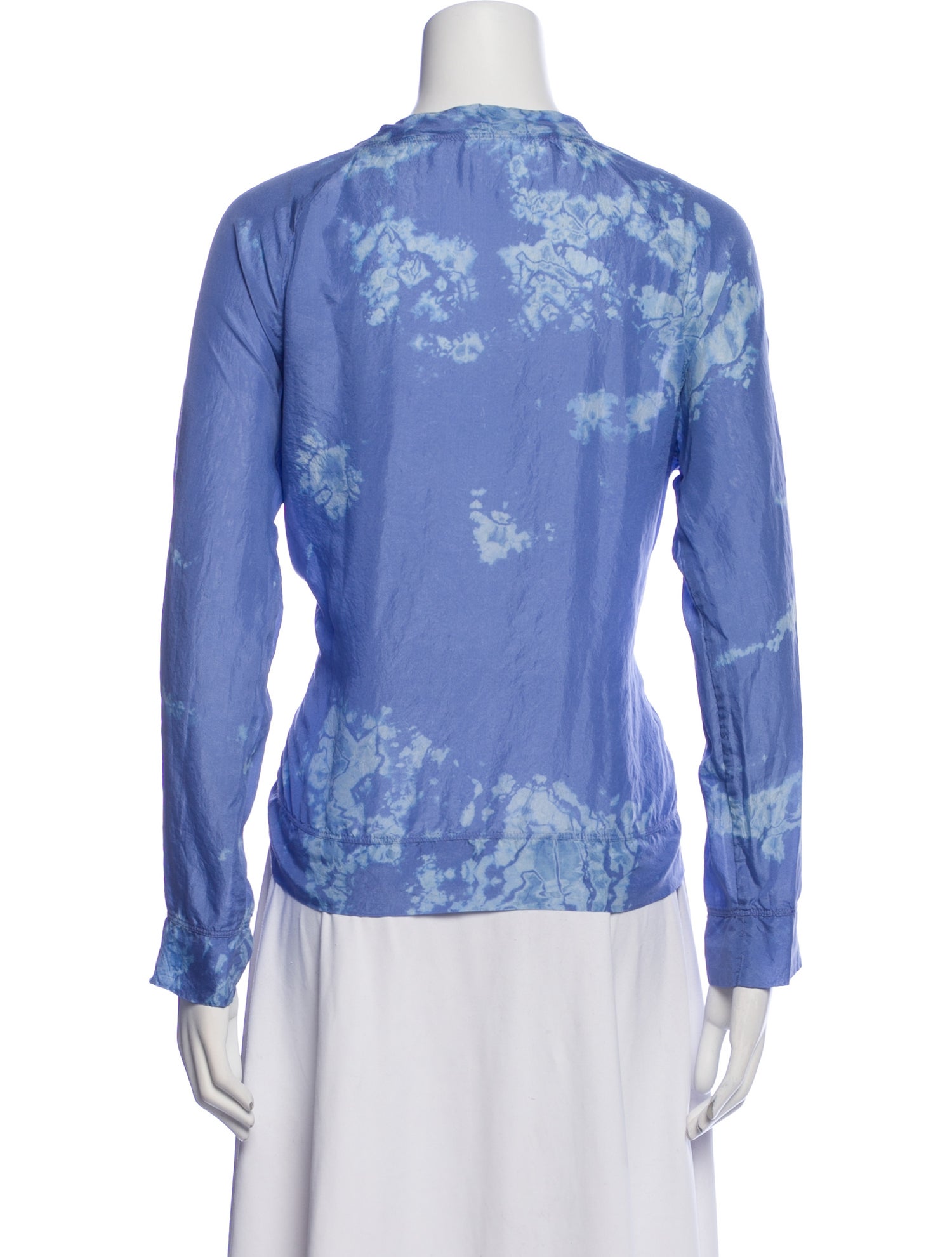 Raquel Allegra Silk Tie-Dye Print Top