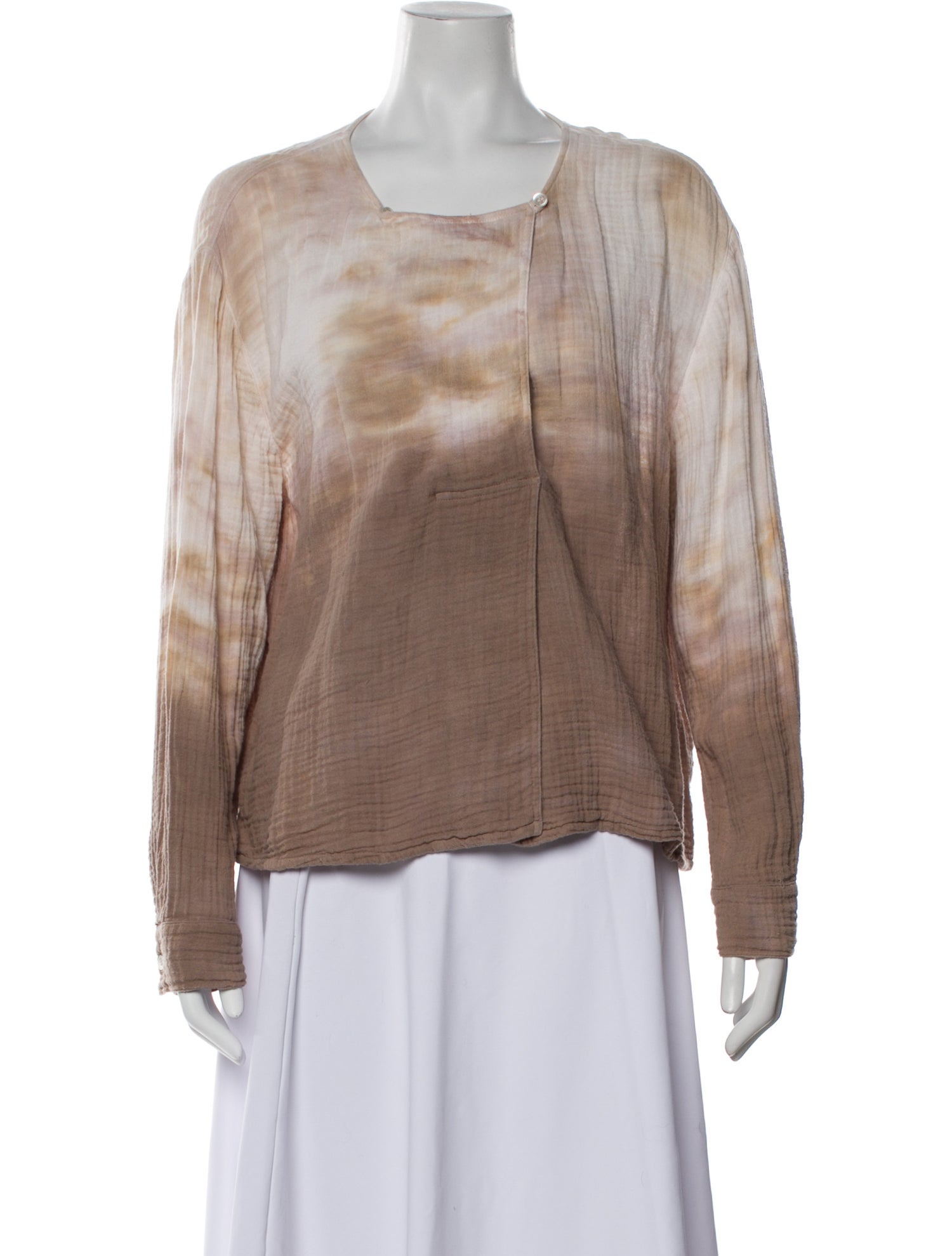 Raquel Allegra Tie-Dye Print Bateau Neckline Sweater