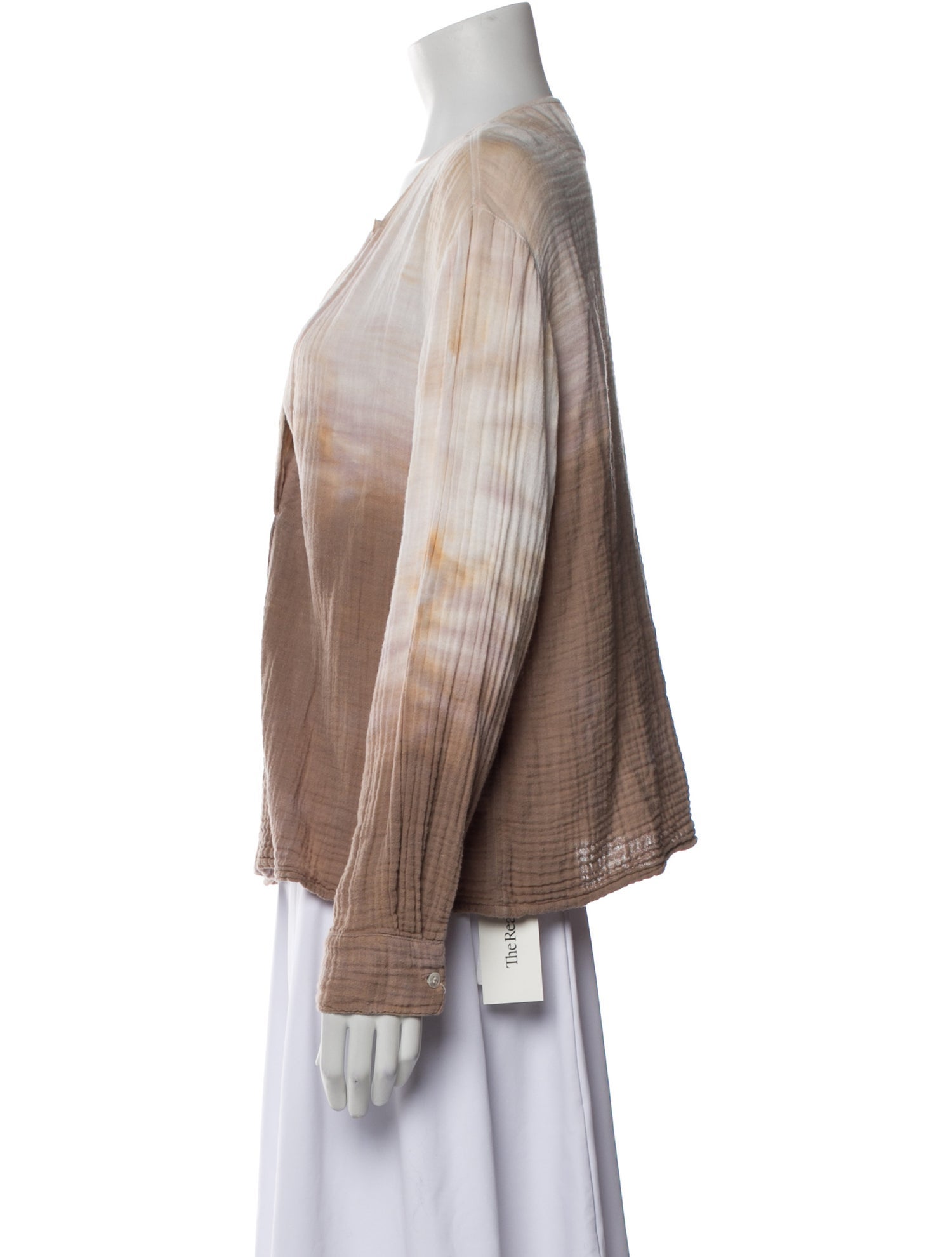 Raquel Allegra Tie-Dye Print Bateau Neckline Sweater