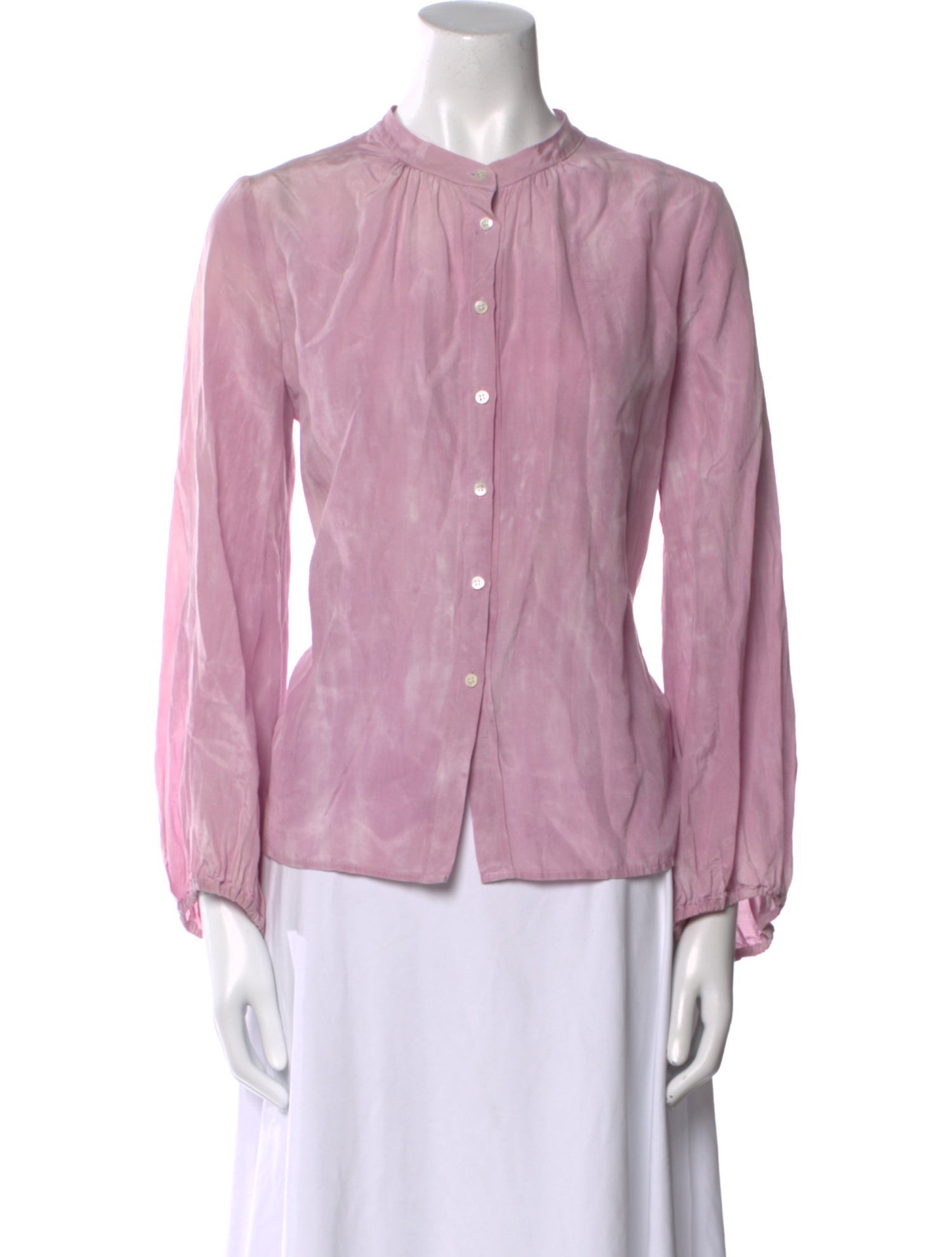 Raquel Allegra Silk Mock Neck Blouse