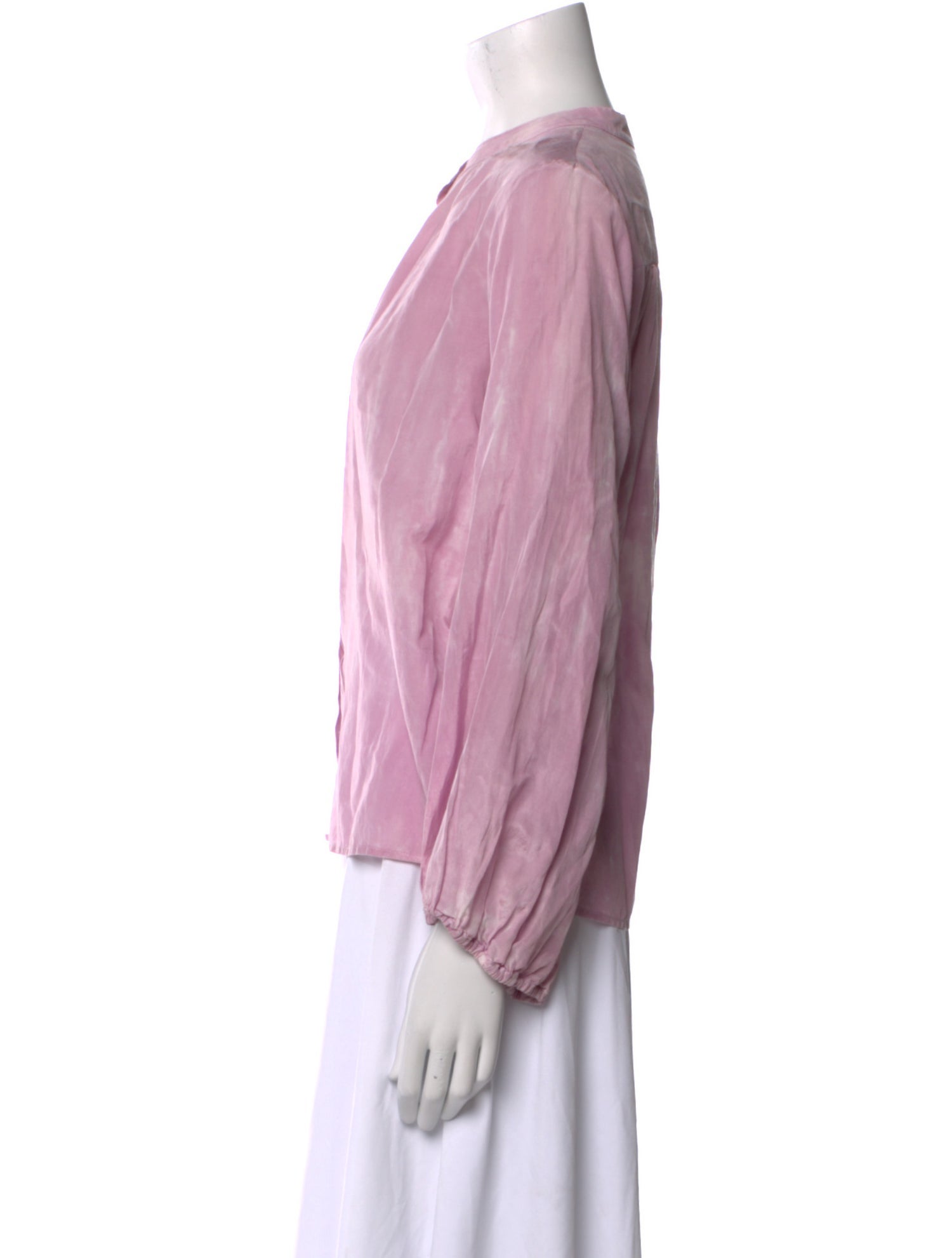 Raquel Allegra Silk Mock Neck Blouse