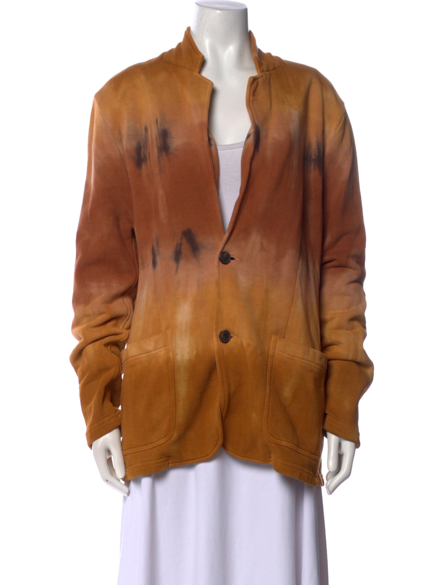 Raquel Allegra Tie-Dye Print V-Neck Sweater