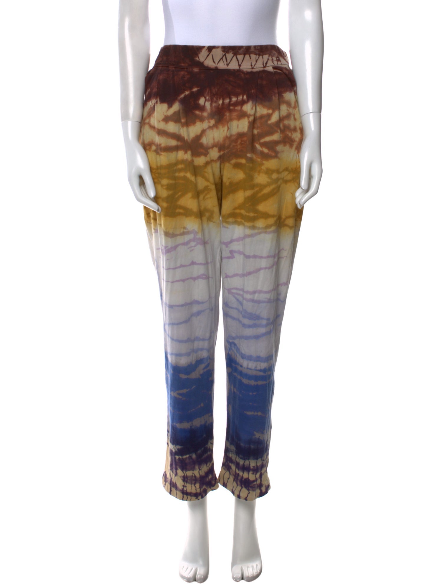 Raquel Allegra Tie-Dye Print Straight Leg Pants