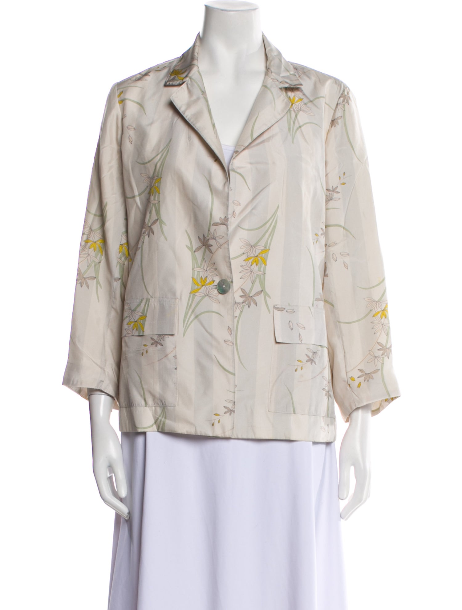 Raquel Allegra Silk Floral Print Blazer