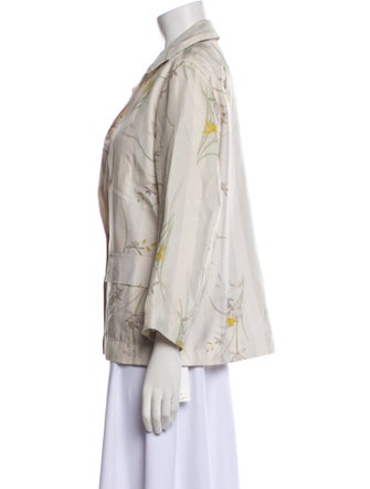Raquel Allegra Silk Floral Print Blazer