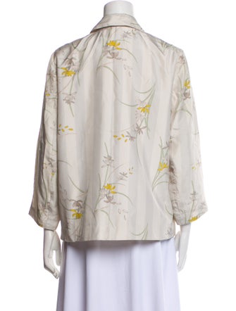 Raquel Allegra Silk Floral Print Blazer