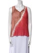 Raquel Allegra Tie-Dye Print V-Neck Blouse