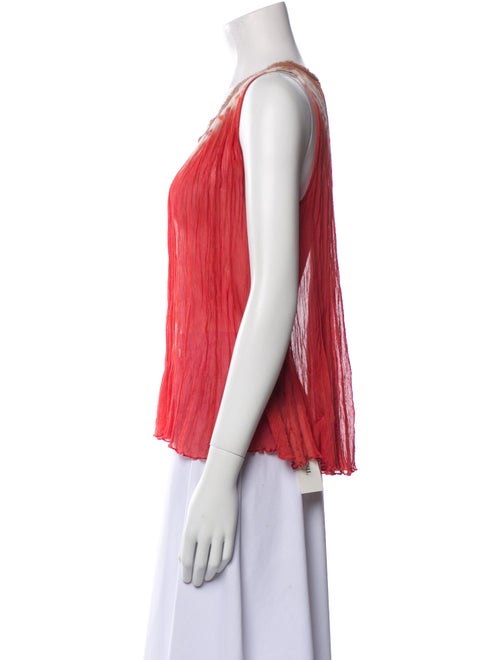 Raquel Allegra Tie-Dye Print V-Neck Blouse