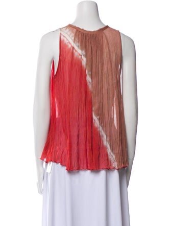 Raquel Allegra Tie-Dye Print V-Neck Blouse