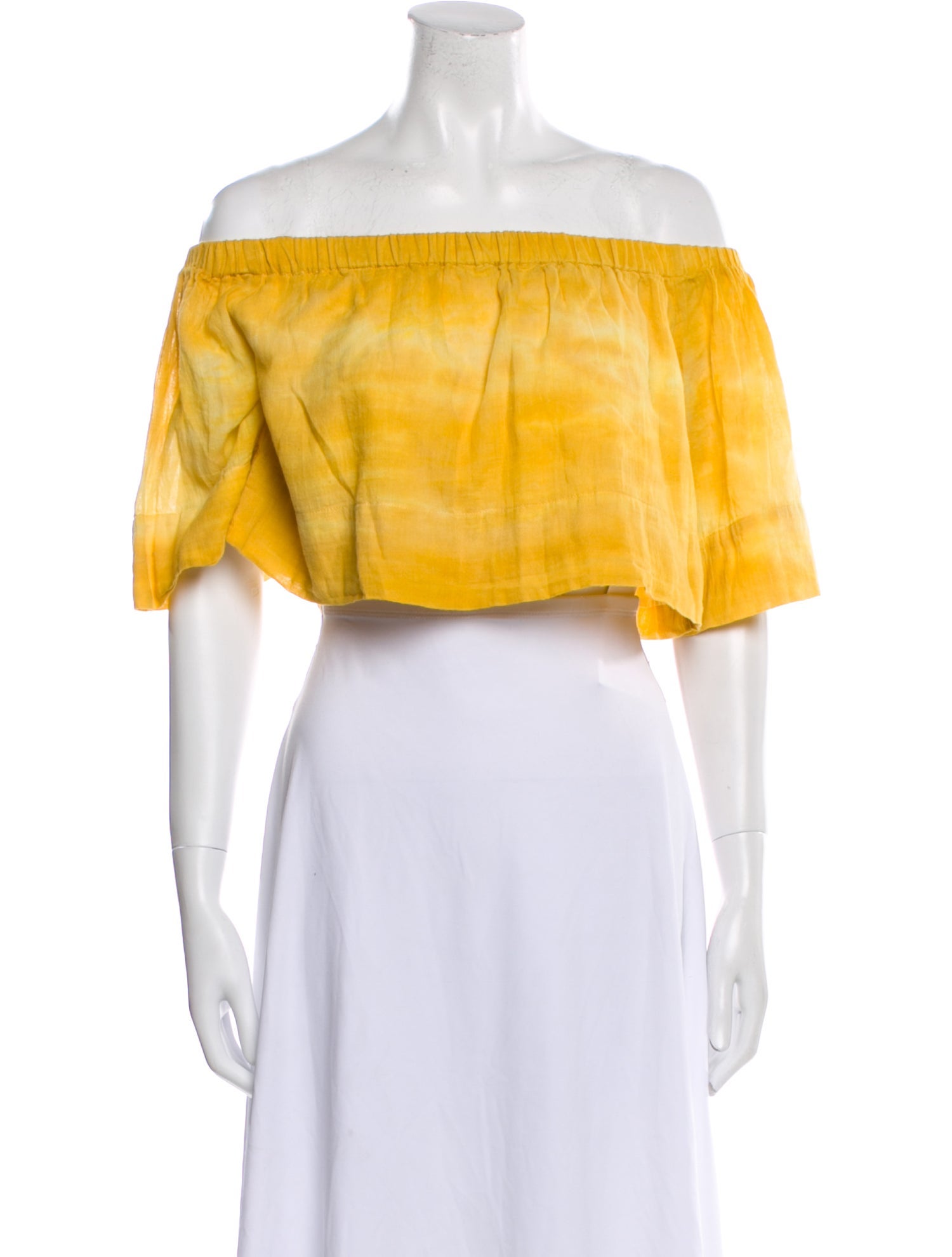 Raquel Allegra Plaid Print Off-The-Shoulder Crop Top