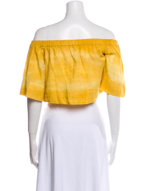 Raquel Allegra Plaid Print Off-The-Shoulder Crop Top