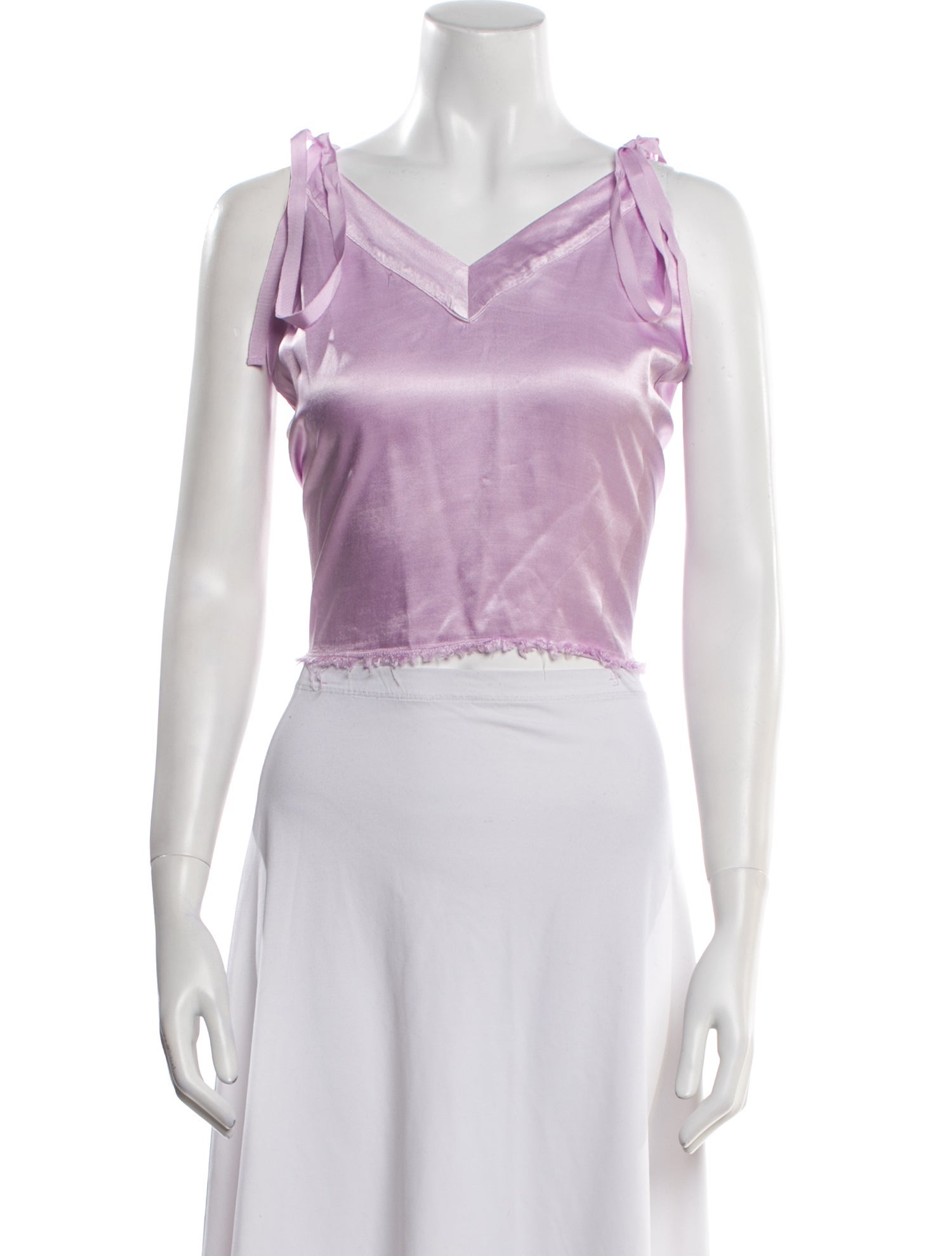 Raquel Allegra V-Neck Sleeveless Crop Top