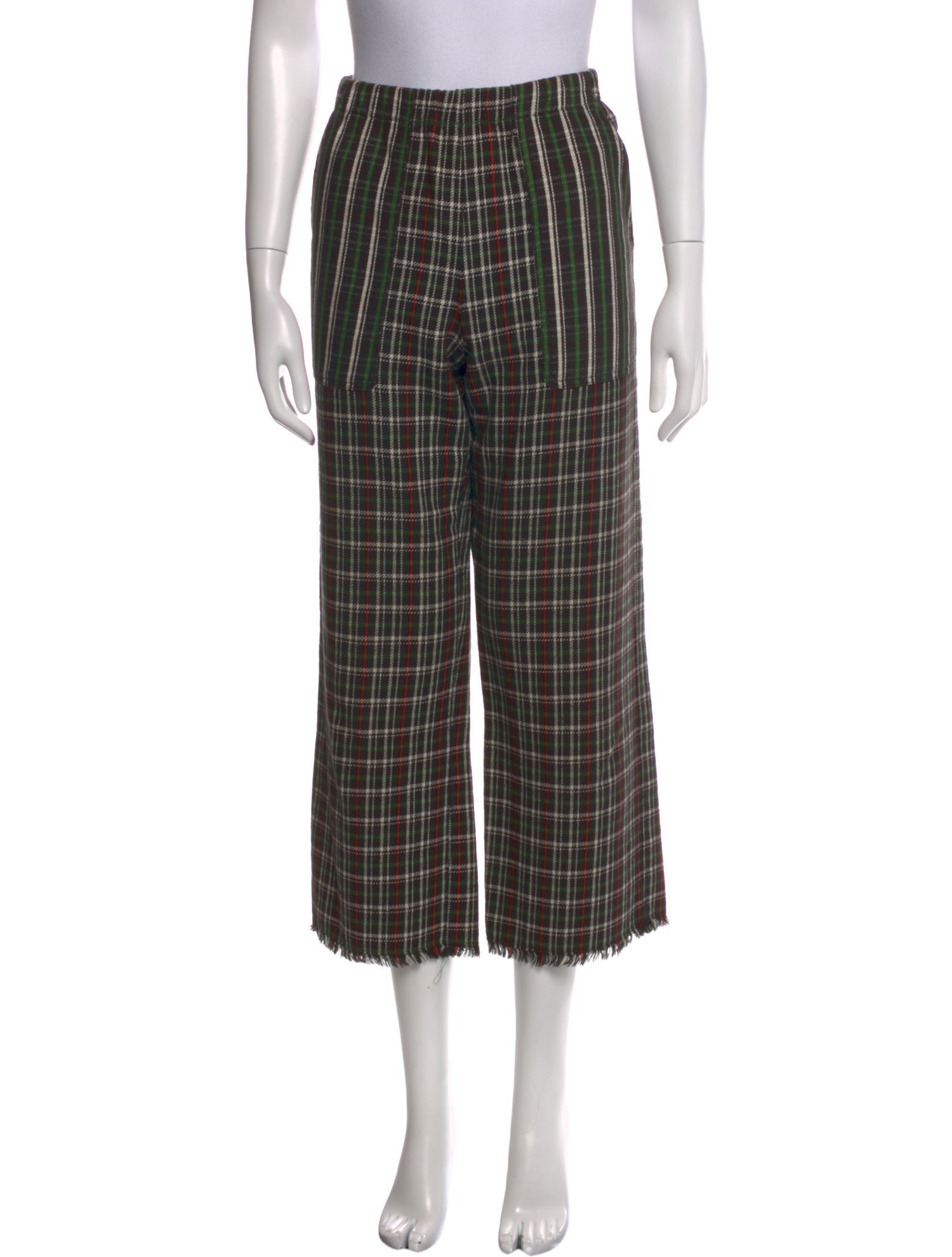 Raquel Allegra Plaid Print Wide Leg Pants