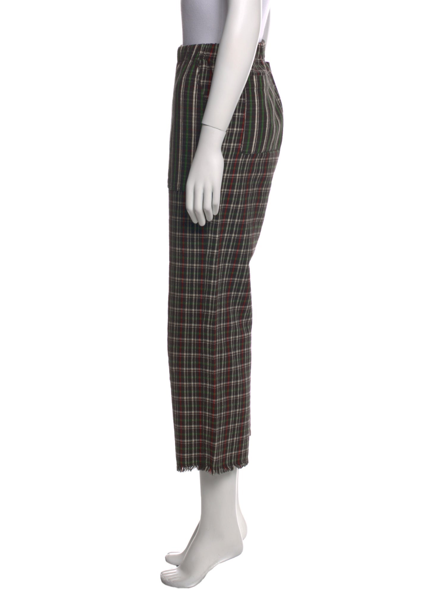Raquel Allegra Plaid Print Wide Leg Pants