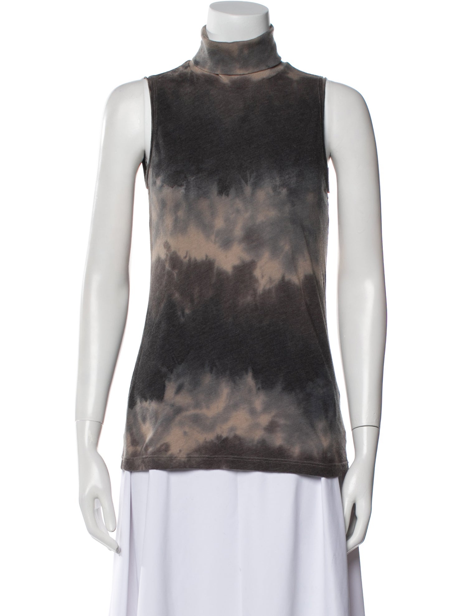 Raquel Allegra Tie-Dye Print Turtleneck Top