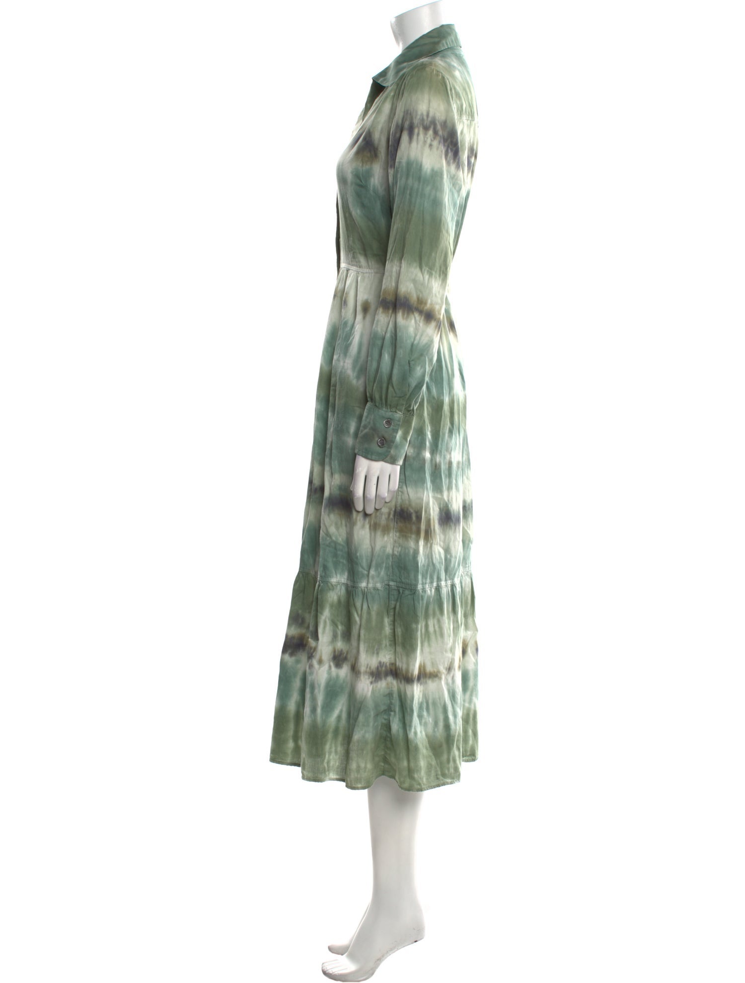 Raquel Allegra Tie-Dye Print Midi Length Dress