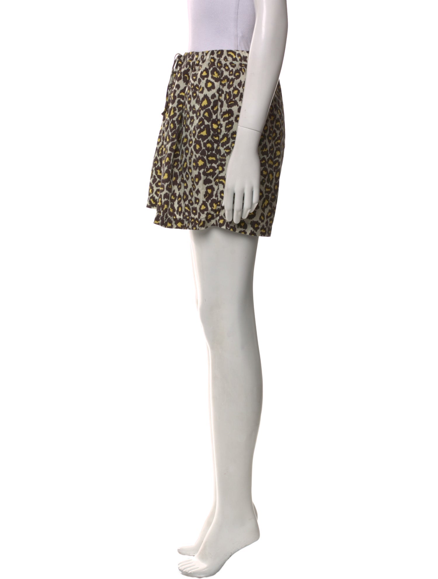 Raquel Allegra Animal Print Mini Shorts