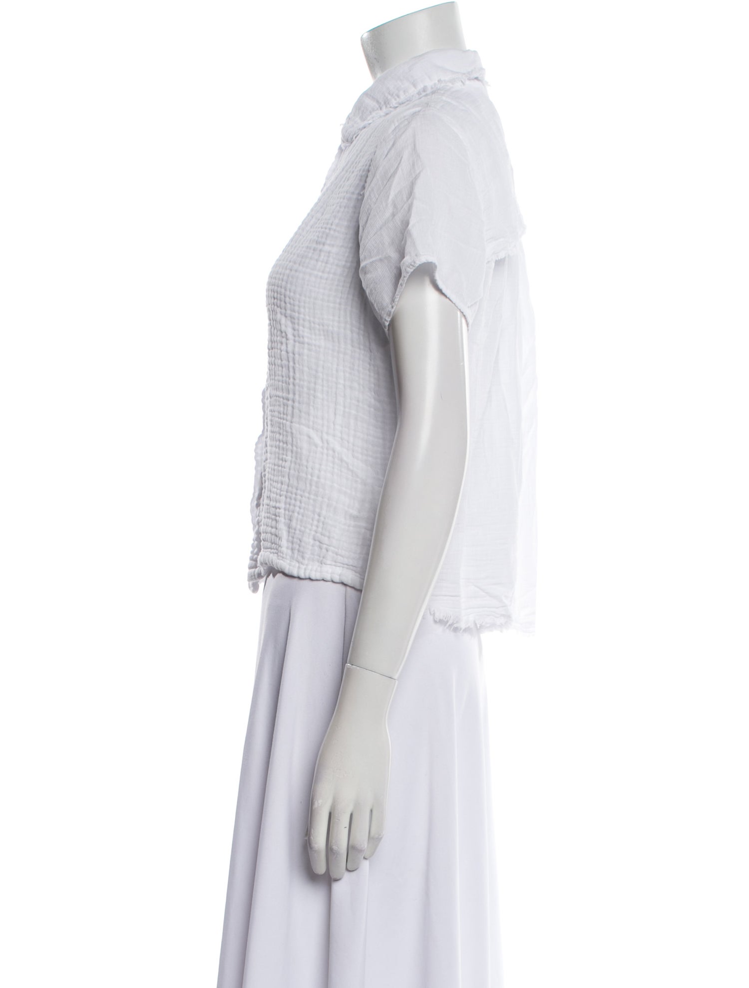 Raquel Allegra Short Sleeve Button-Up Top