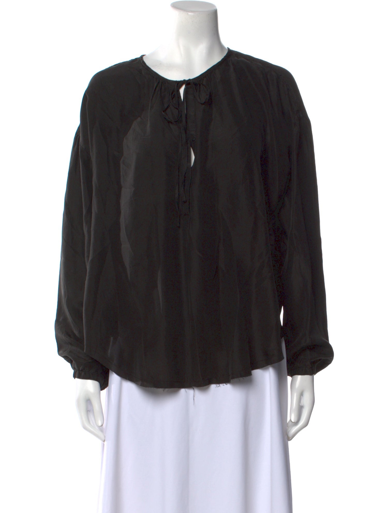 Raquel Allegra Silk Scoop Neck Blouse