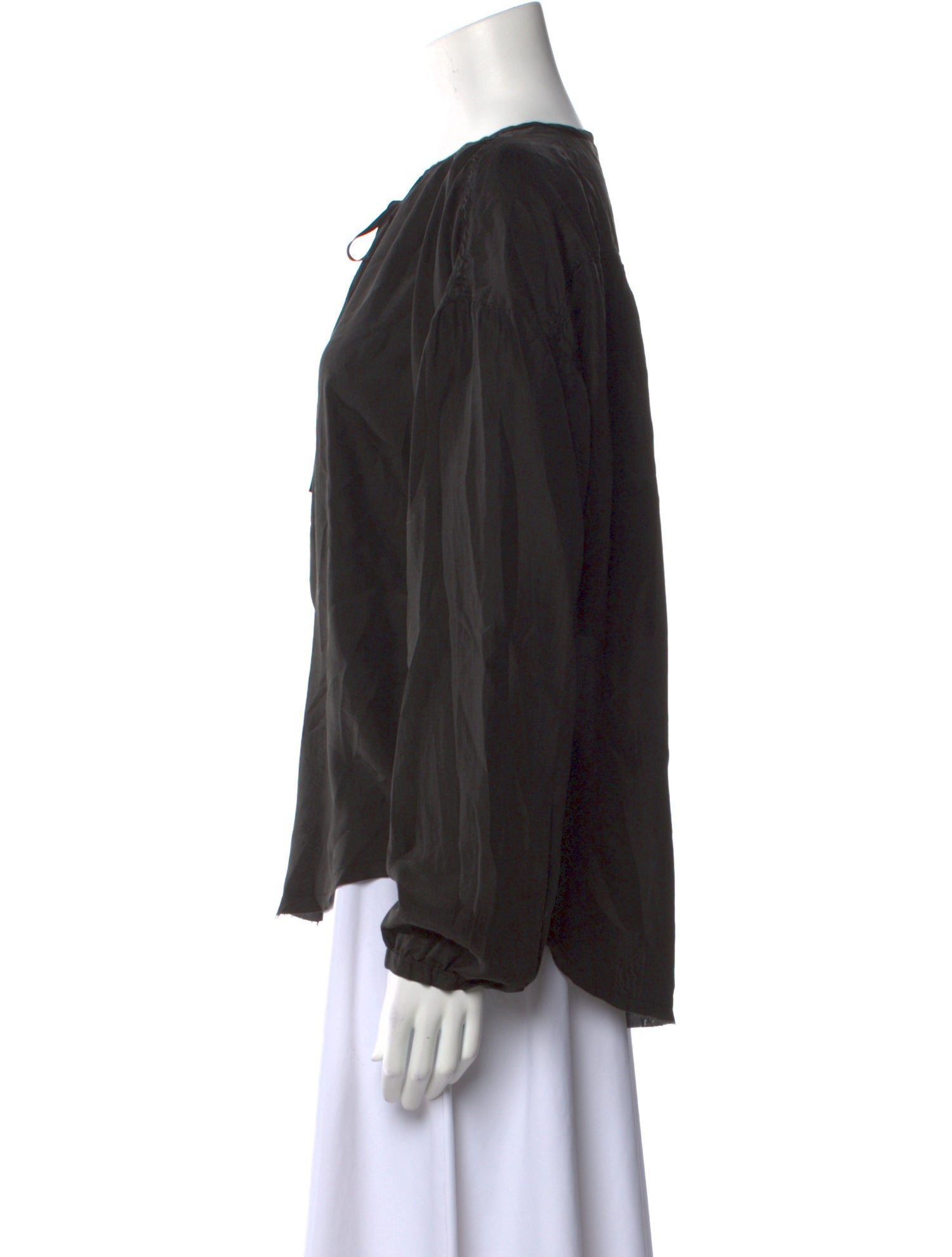 Raquel Allegra Silk Scoop Neck Blouse