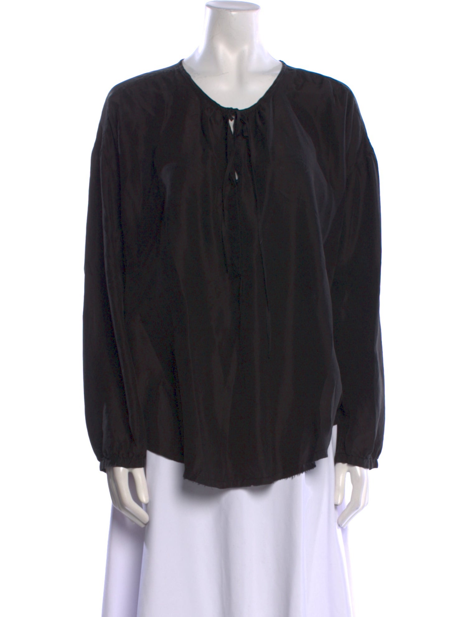 Raquel Allegra Silk Scoop Neck Blouse