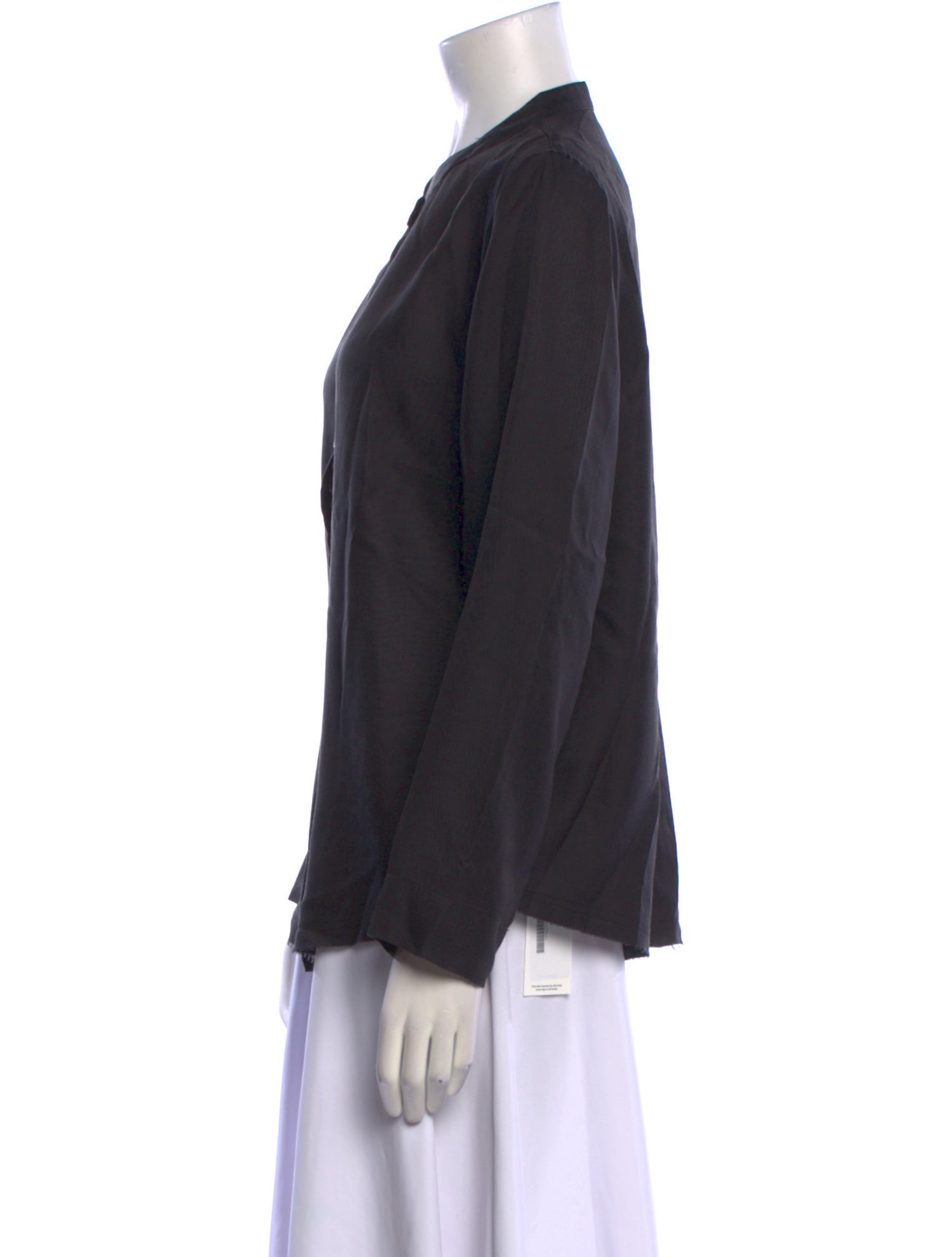 Raquel Allegra Silk Long Sleeve Button-Up Top