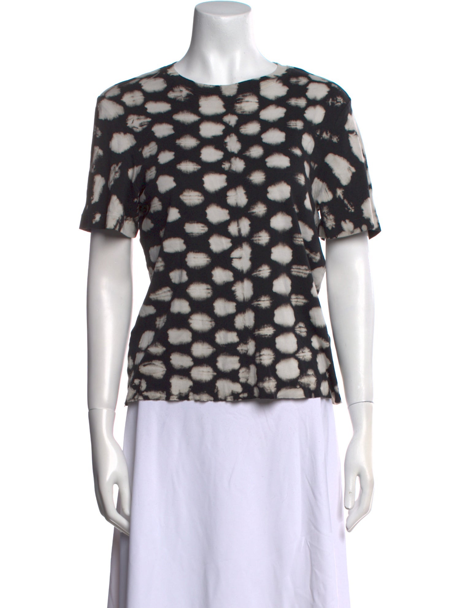 Raquel Allegra Printed Crew Neck Blouse