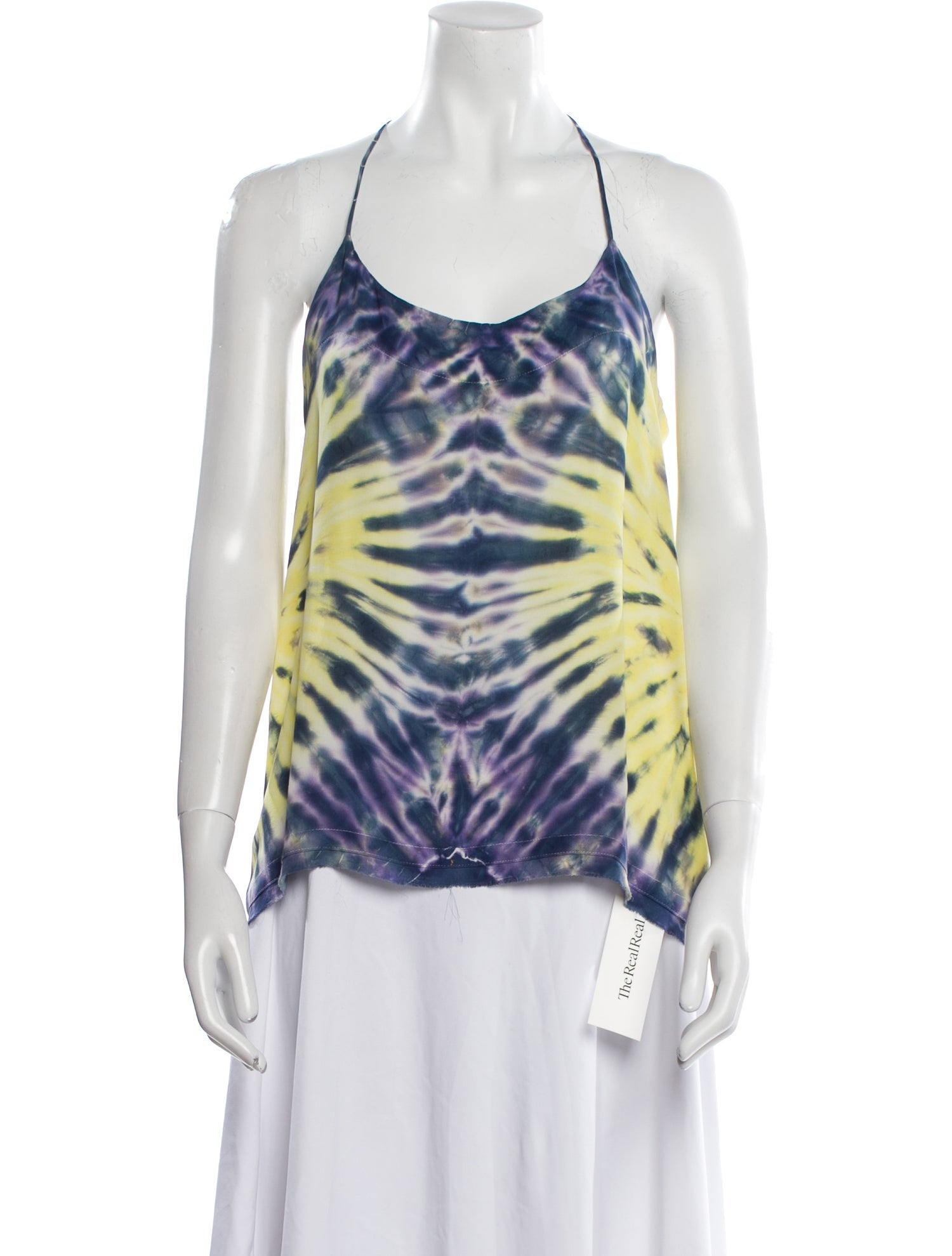 Raquel Allegra Silk Tie-Dye Print Top
