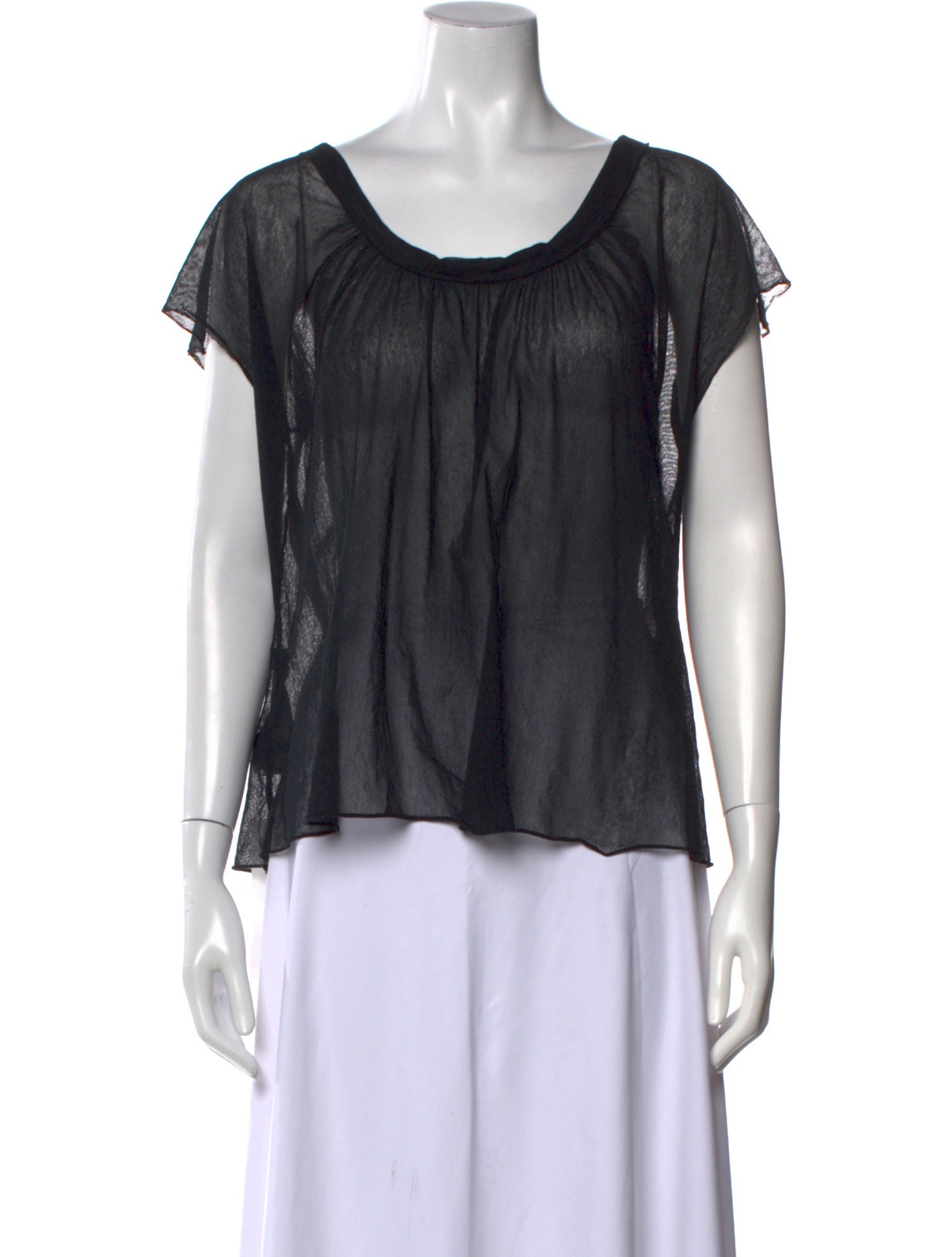 Raquel Allegra Scoop Neck Short Sleeve Blouse