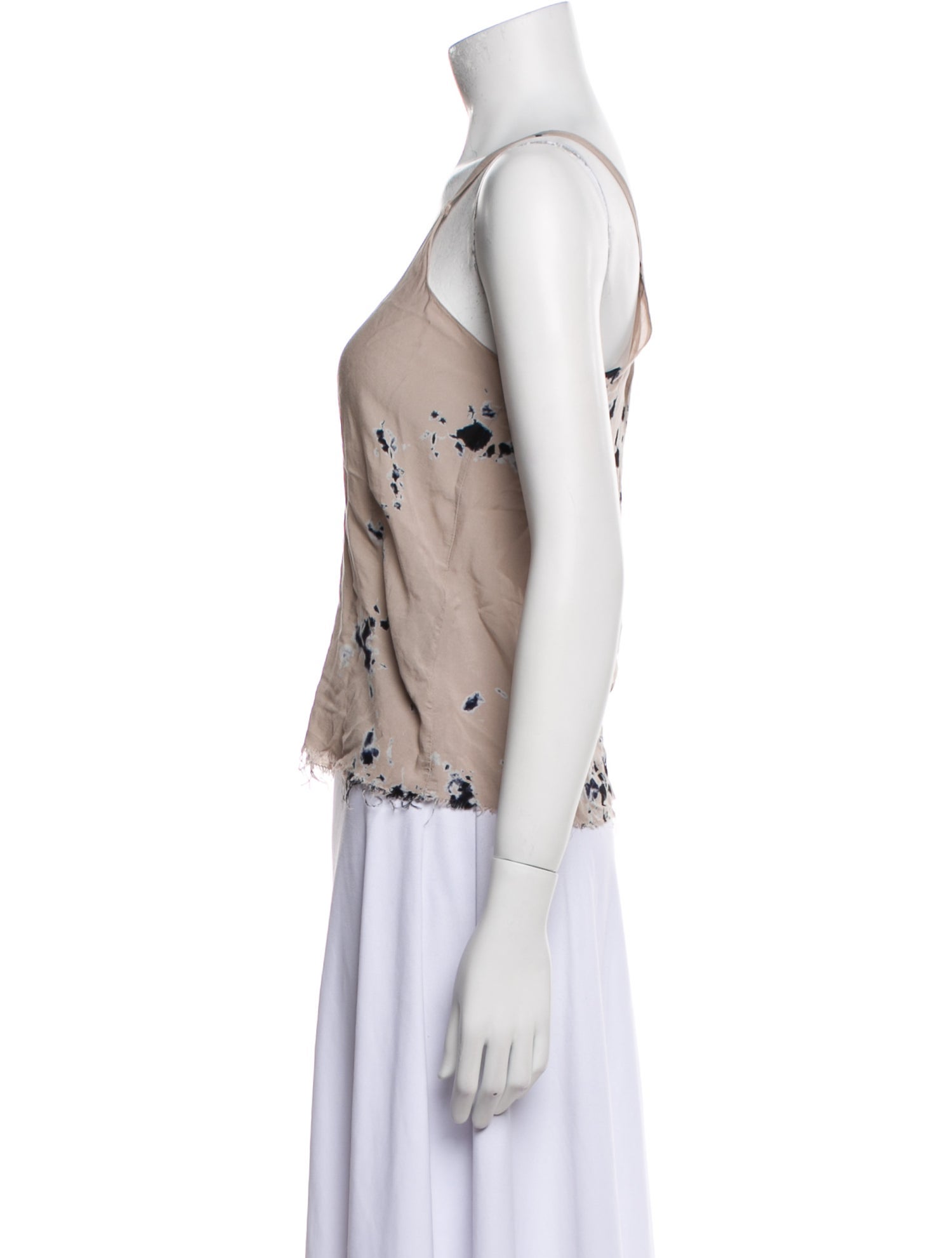 Raquel Allegra Printed Scoop Neck Top