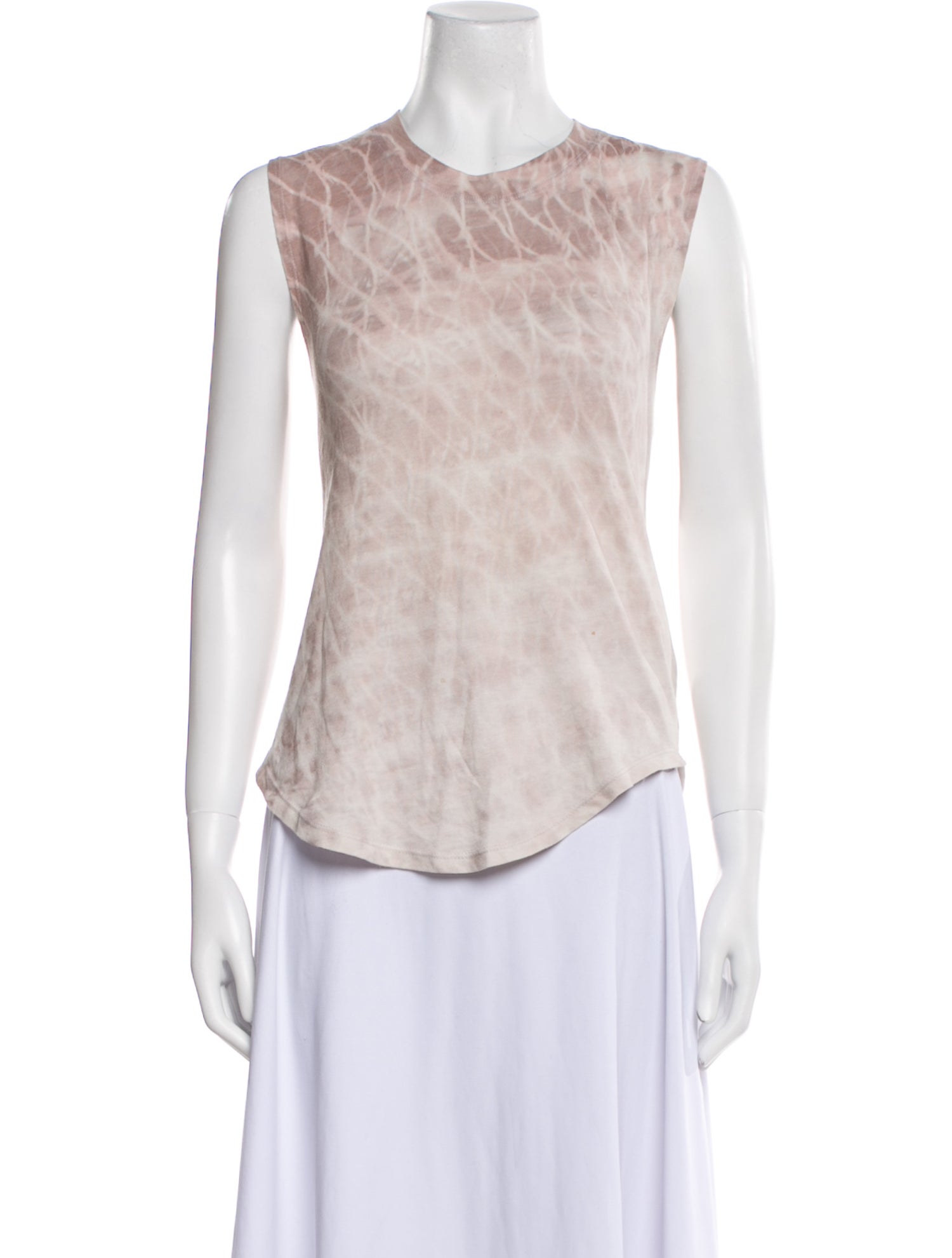 Raquel Allegra Tie-Dye Print Crew Neck Top